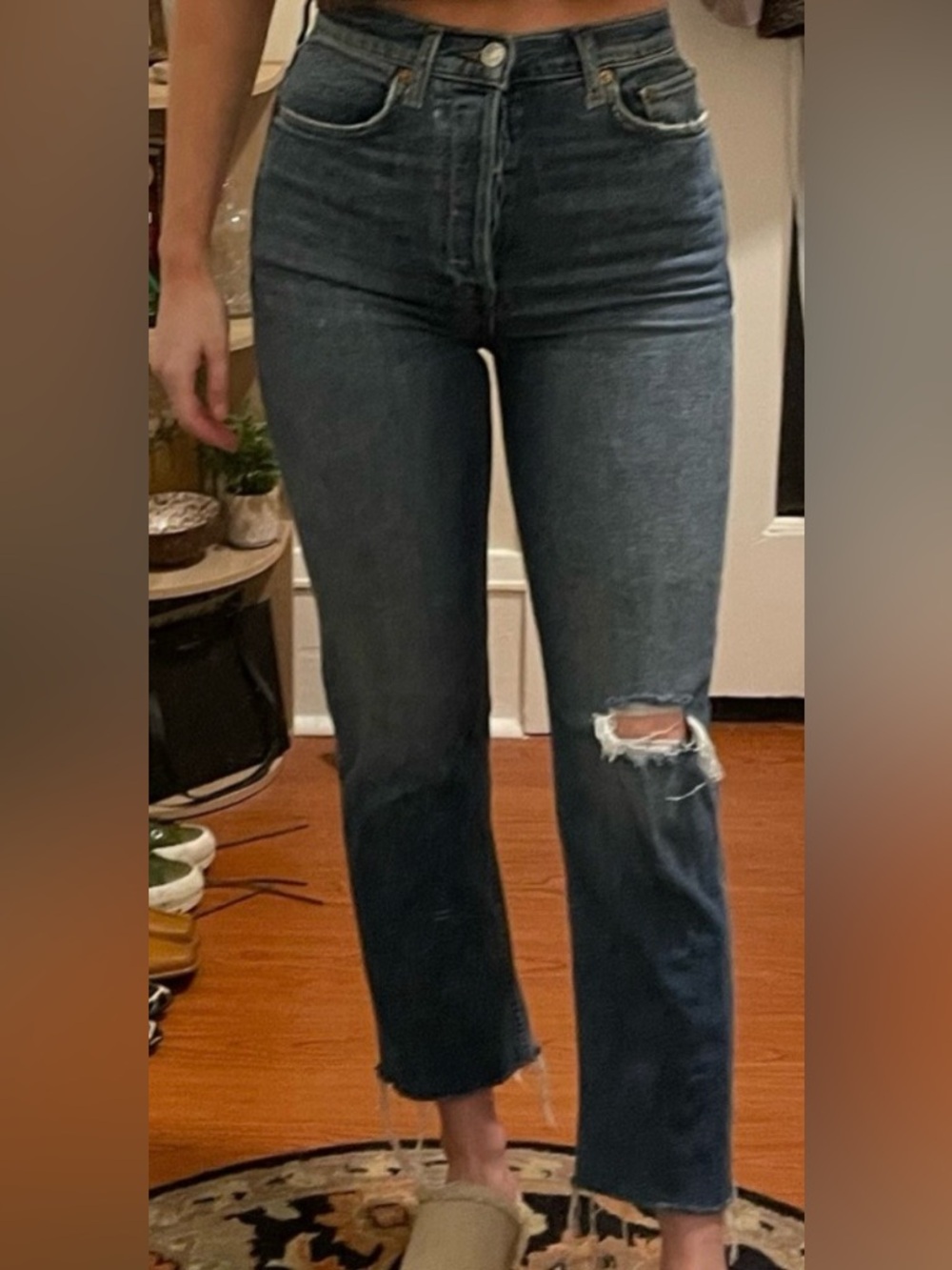 Re/Done High Rise Jeans - Dark Blue 90’s High Rise ankle crop. Size 26. - Picture 14 of 14
